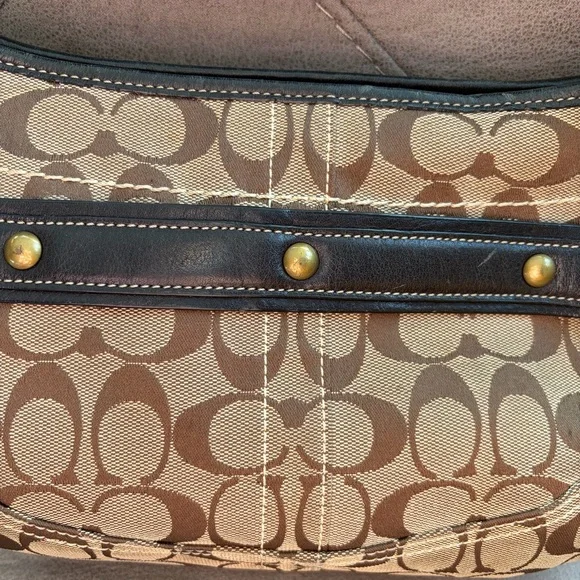 Coach Signature Brown Black Shoulder Monogrammed Ergo Hobo Bag E0732-11274 - Picture 10 of 17